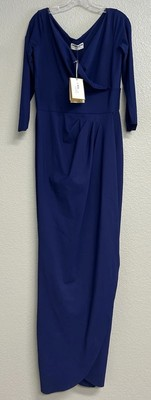 #ad Chiara Boni NWT $1000 Women#x27;s Blue Long Gown Dress Size 12 Maxi Fancy $169.00