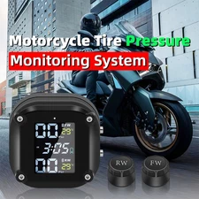 Wireless Motorcycle TPMS Tire Tyre Pressure Monitor System + 2 External Sensors