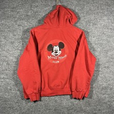 Vintage DISNEY Mickey Mouse Club Hoodie Red Pullover Medium Women s Disneyland