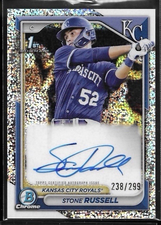 Stone Russell 2024 Bowman Chrome Speckle Refractor Auto /299 #CPA-SR