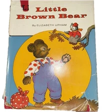 1942 LITTLE BROWN BEAR Elizabeth Upham Color Illustrated Children's Book HC/DJ