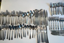 VTG Lot Of 88 Flatware Stainless Mixed Patter...