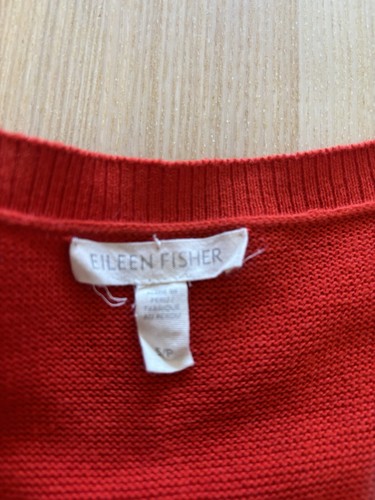 Eileen Ficher Sweater Red Size Small 100% Organic Cotton, Stretchy, Like New  - Photo 3 sur 6