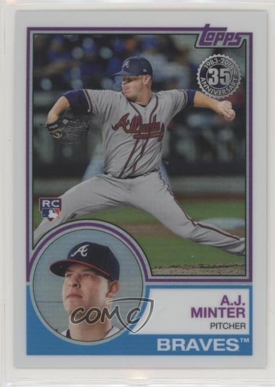 2018 Topps Silver Pack 1983 Topps Design Chrome Series 2 AJ Minter #81 9gy