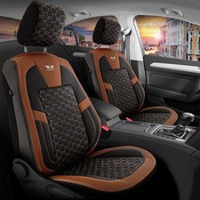 Autositzbezüge Schonbezüge passend für VW Amarok (Schwarz-Braun) Komplett D10