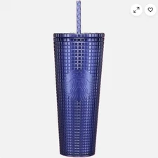 Starbucks Cobalt Blue Grid Cold Cup Tumbler 24 oz