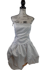 Jessica McClintock Womens Strapless Dress Polka Dot Sz 4 Back Zip Prom Ball Gown