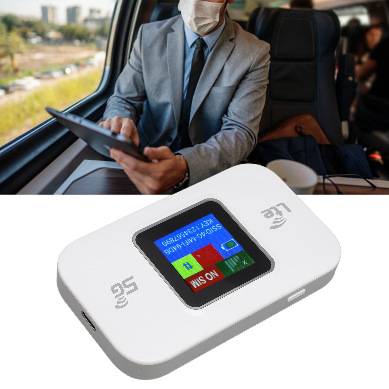4G LTE Mobile WiFi Router Color Screen Mobile Hotspot Device Support 10 Users