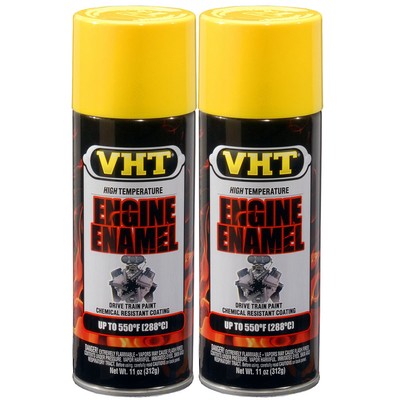 VHT High Temp Paint VHTSP128 (2-PACK); Engine Enamel 11oz Gloss Yellow 550°F