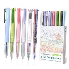 6 PCS Multicolor Pen, 0.5mm Colored Pens, 4-in-1 Multicolor Ink Pens, 18