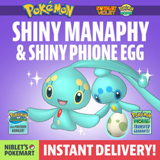 ✨ SHINY MANAPHY + SHINY PHIONE EGG ✨ For Pokemon Scarlet & Violet + Home!!