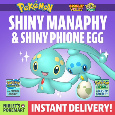   SHINY MANAPHY + SHINY PHIONE EGG   For Pokemon Scarlet & Violet + Home!!