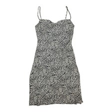 Express Leopard Print Mini Dress Size XS Bodycon Stretch Drape Neck Club Party