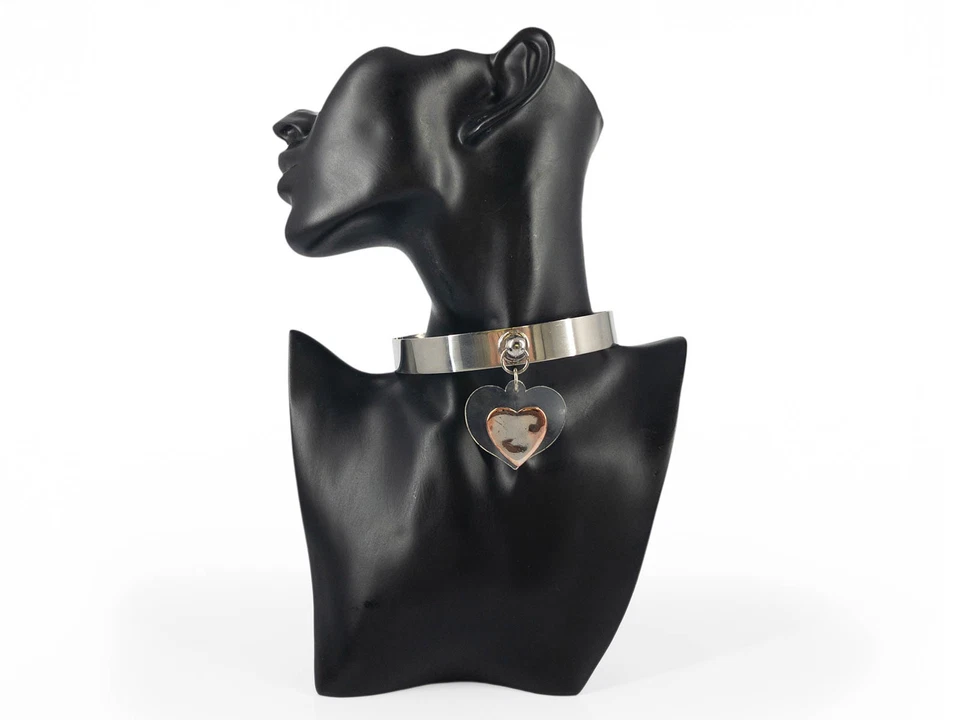 Vintage Boy London Glow-In-The-Dark White Punk Rave Heart Choker B - Image 4 of 4