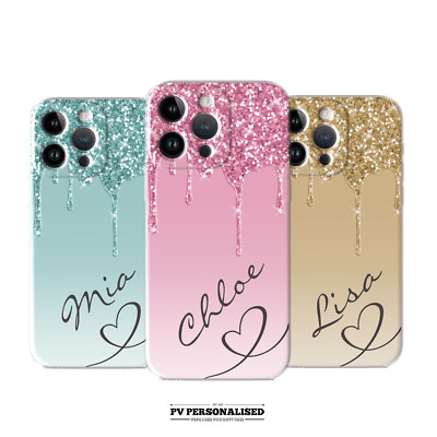 Personalisierte Handyhülle Name Silikon Cover für iPhone 11 12 13 14 15 Pro Max