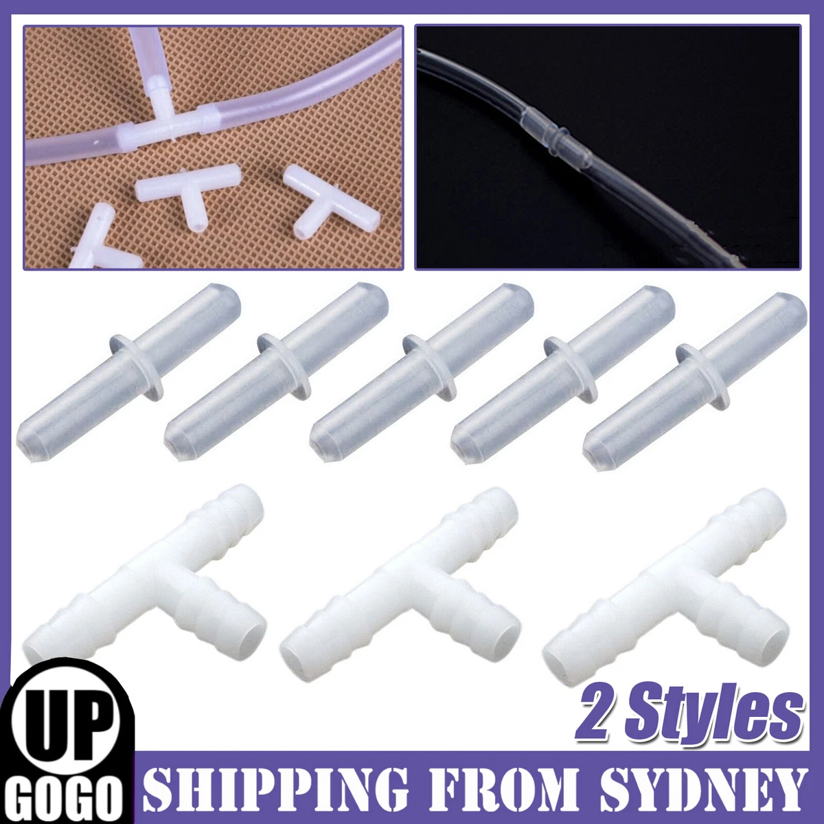 10PCS Air Pump Single Connector Piece Aquarium Fish Tank Airline Hose Air Tubing
