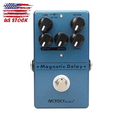 Mosky Magnetic Delay Echo Guitar Effect Pedal True bypass LED Light Metal Shell