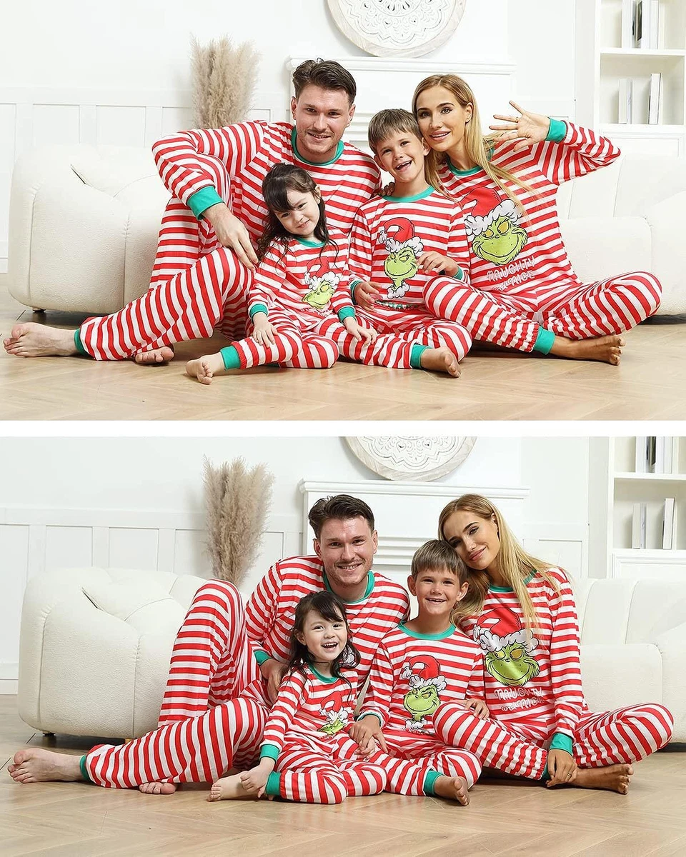Family Christmas Pajamas Set 2023 Stripe Matching Family Pajamas