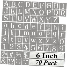 Alphabet Letter Stencils for Painting - 70 Pack Letter and Number 6 Inch