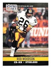 HOF'er ROD WOODSON Pittsburgh Steelers 1990 Pro Set Football Card #626