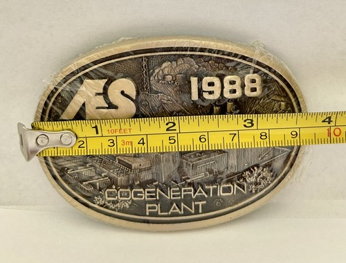 Central eléctrica de cogeneración con hebilla de cinturón de latón sólido AES Placerita 1988 nuevo de lote antiguo - Imagen 6 de 6