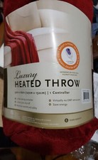 Luxury Heated Throw, Burgandy