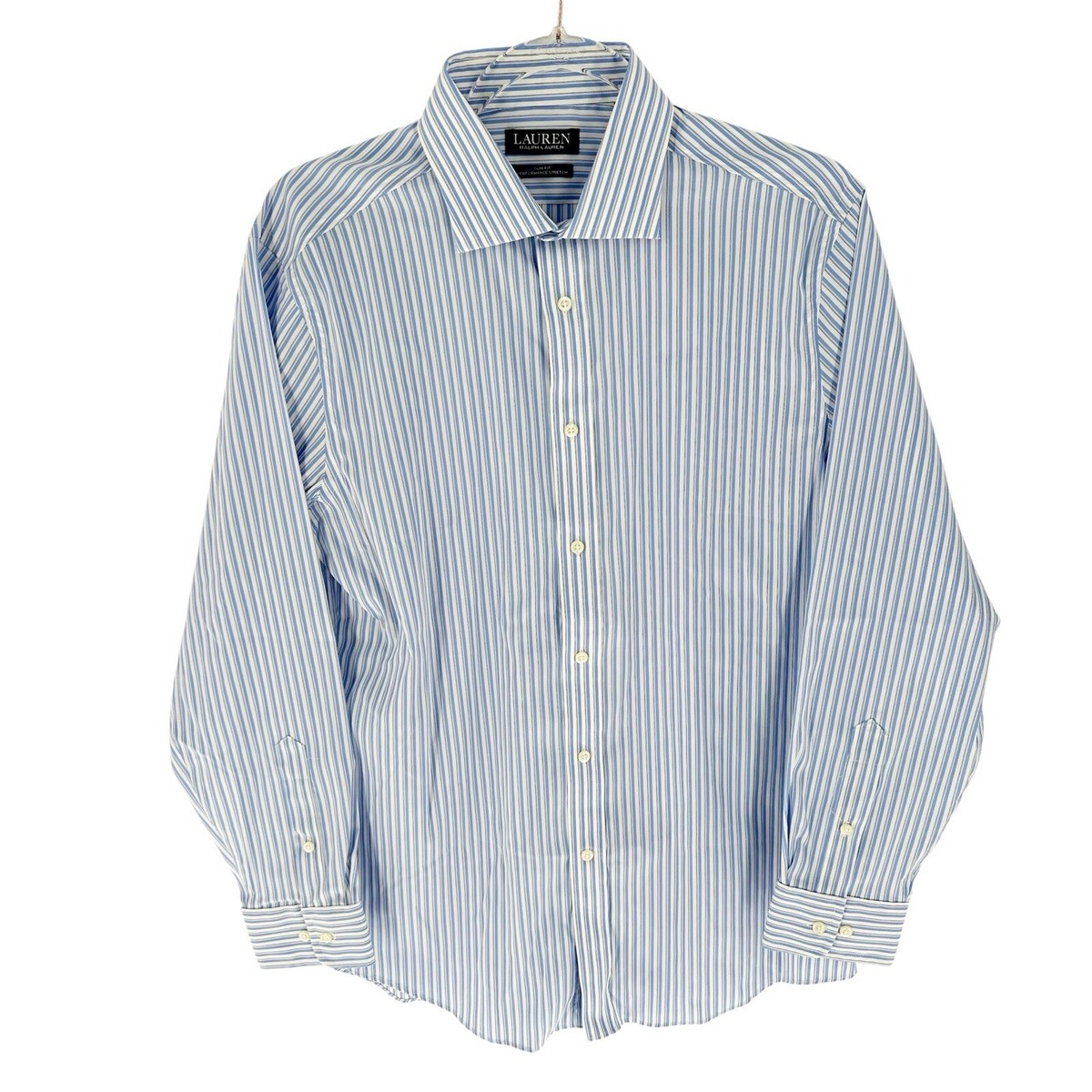 lauren ralph lauren men's slim-fit stretch performance dress shirt Lauren Ralph Lauren Slim Fit Performance Stretch Dress Shirt in White main image 1
