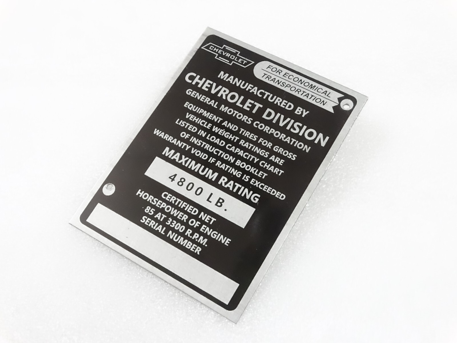 Données Plaque Pour Ferrari Chasis Fédéral Saftety Normes #V317-8