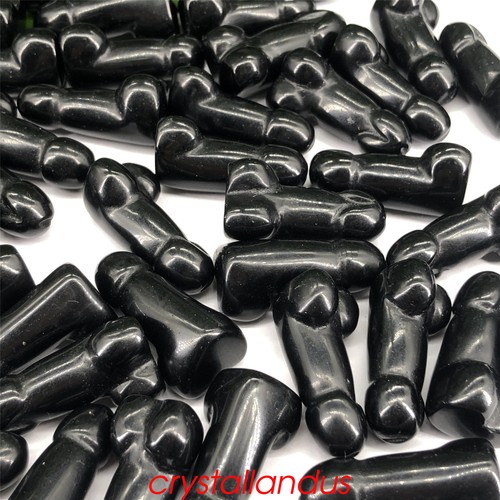 5pcs Natural Obsidian Mini Male Penis skull Quartz Crystal Carved skull Healing - Picture 6 of 8