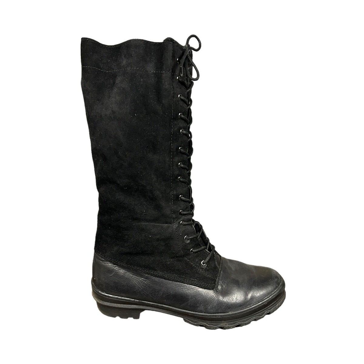 Cougar PORTICO Womens 11 M Tall Winter Boots Waterproof Leather Lace Up  Black