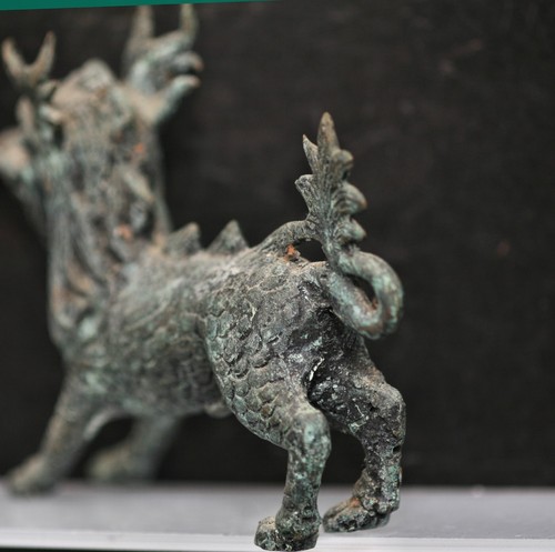 Fantastic Antique Chinese Hand-Crafted Bronze Qi Lin Dragon Statue - Picture 4 of 11