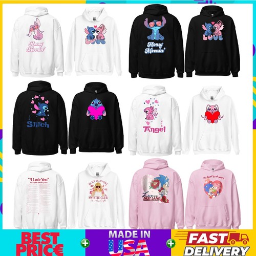 Stitch Angel Couple Hoodie Men's and Women's Casual Valentine's Day Gift S-4XL