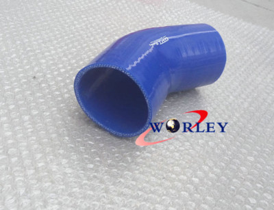 Silicone 45 Degree Elbow Connector Joiner Intake Hose Pipe 64mm 2.5'' 2-1/2'' Blue