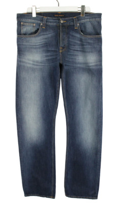 Nudie Average Joe Blue Shades Herrenjeans W38/W36 Straight Fit Neu Knöpfe