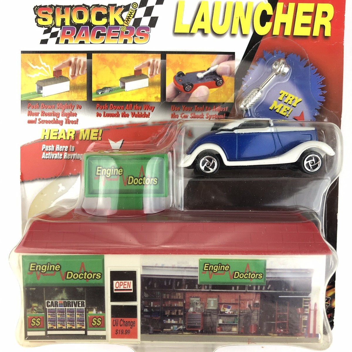 Road Champs Car and Driver Shock Racers Launcher Hot Rod Die Cast