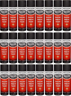 Rustoleum 15 oz Black Rubberized Undercoating Spray Paint 248657 - 24 Cans
