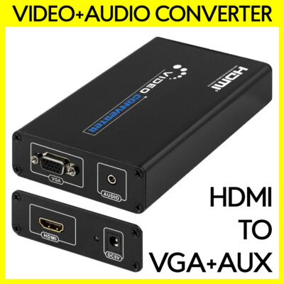 HDMI to VGA + 3.5mm Stereo Audio Converter HDMI to VGA + AUX L+R ...
