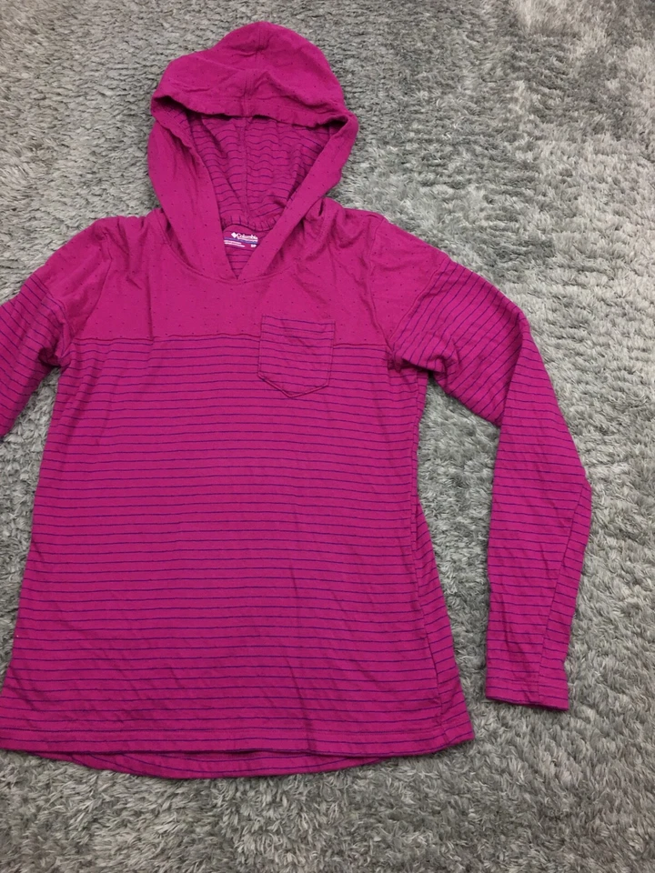 Columbia Sudadera con Capucha Mujer Talla Pequeña Rosa Manga Larga Rayas Foto 2 de 4