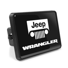 Jeep Wrangler Uv Graphic Black Metal Plate On Abs Plastic 2 Inch Tow Hitch Cover