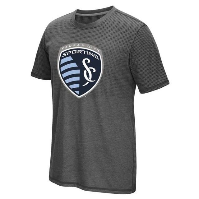 Sporting Kansas City MLS Adidas Men's Grey 2016 Authentic Team Crest T