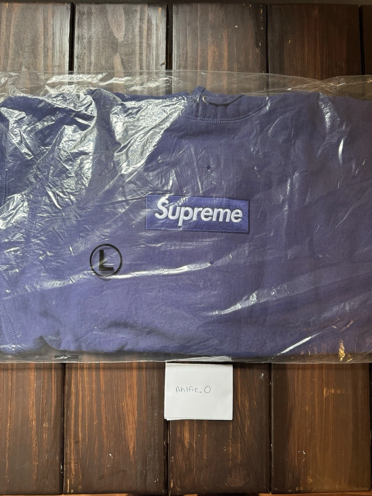 Sweat à capuche homme Supreme Box Logo FW21 bleu marine délavé taille L