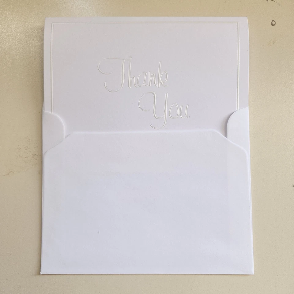 Nuevas tarjetas de agradecimiento blancas de Gartner Studios, perla en relieve 50 unidades boda Foto 3 de 4