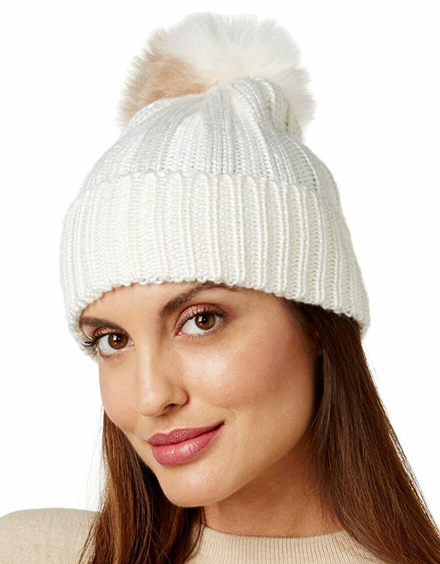 BCBGeneration Two-Tone Pom Pom Beanie
