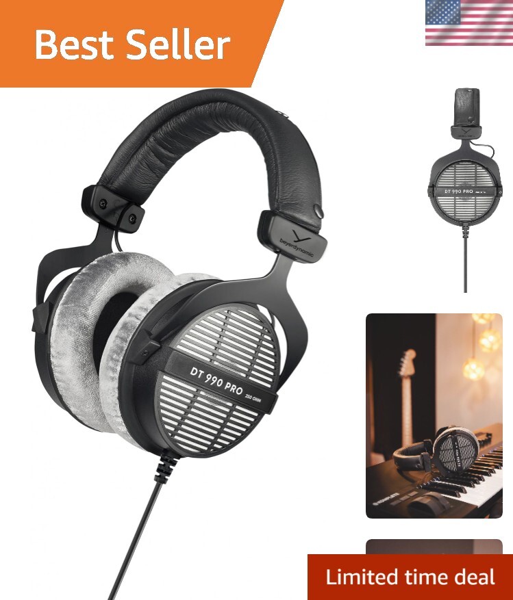 DT 990 Pro 250 ohm Over-Ear Studio Headphones For Mixing, Mastering, and Editing