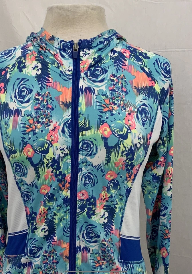 Chaqueta de Correr RBX L 14/16 Azul Floral Poli Elástica Sin Defectos YGI R1-718 Foto 3 de 4