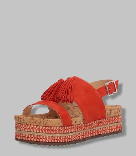 $199 Schutz Women's Orange Monica Suede Tassel Platform Wedge Sandals US  4.5B 194508226700 | eBay