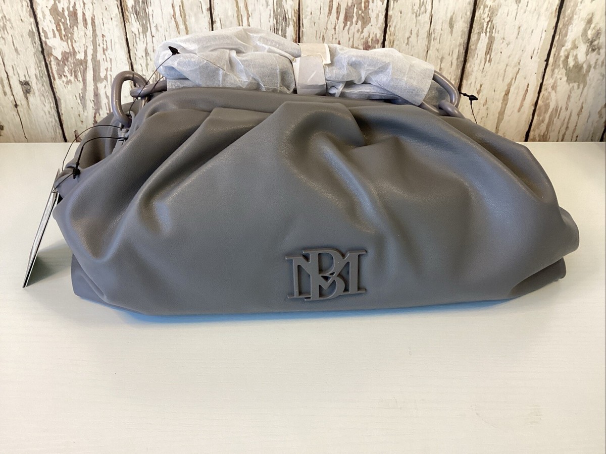 NWT Badgley Mischka Wrapped Frame GREY Clutch Purse W