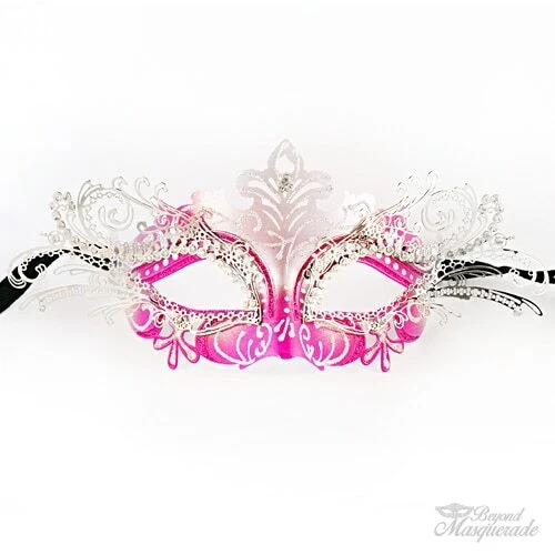 Máscara de Heredera Mascarada Plata Rosa Caliente M7100 Foto 2 de 4
