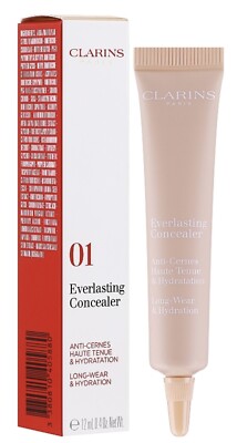 Clarins Everlasting Concealer 01 .5 Light  Long Wear & Hydrating 0.4 OZ