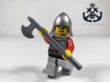 Lego Minifigure Castle Kingdoms Lion Knight Scale Mail cas438 + Halberd - 7949